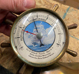 Vtg barometer Harley Johnson outboard Motorcycle Advertising 40's Ge richards NY