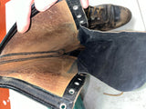 Vtg 1950s Lineman Laces Tall Motorcycle Riding Leather Riding Boots Mens Sz 11