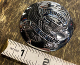 Live To ride Eagle Emblem Medallion Harley Sissybar Battery Cover Motorcycle