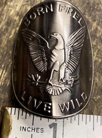 Born Free Live wild Emblem Medallion Harley Head Badge Custom Chopper Motorcycle