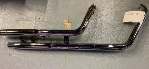 OEM Stock Exhaust Head Pipes Heat Shield Slip on Mufflers Harley Heritage FLSTN