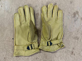 Vintage 1960s Classic Yellow Leather Ladies Large Winter Riding Gloves