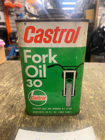 Vtg Castrol Front Fork Oil Gas Collector Can Motorcycle AHRMA Dirt bike KZ XS GS