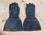 Vintage 1930s Hansen? Heavy Duty Leather Motorcycle Gauntlet Riding Gloves