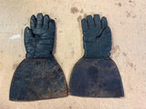 Vintage 1930s Hansen? Heavy Duty Leather Motorcycle Gauntlet Riding Gloves