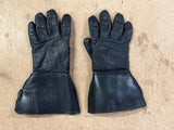 Vintage Heavy Duty Black Leather Winter Riding Gloves Men's Sz L Thermal Warm
