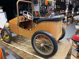 Vtg Pedal Car 1938 Roadster Jalopy Model A convertible Metal tin Lizzy Goki Toys