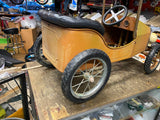Vtg Pedal Car 1938 Roadster Jalopy Model A convertible Metal tin Lizzy Goki Toys