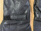 Castle Streetwear Heavy Duty Black Leather Winter Riding Gloves Mens Sz L