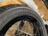 OEM Harley Softail Slim Black Spoke Front Wheel Dunlop Tire 25mm New T/O Factory