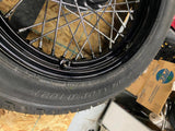 OEM Harley Softail Slim Black Spoke Front Wheel Dunlop Tire 25mm New T/O Factory