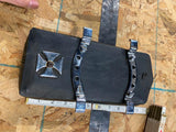 Old Skool Bar Shield SissyBar Pad Harley Sportster Shovelhead Ironhead Rib AMF!