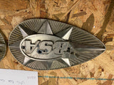 BSA A65 A50 Metal Tank Emblem Badges Lightning Thunderbolt 500 650 OEM Royal Sta