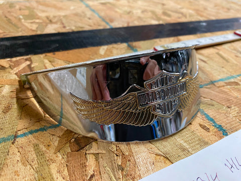 Chrome Gold Headlight Visor 5 3/4 Harley Wings Sportster Dyna Softail OEM Harley