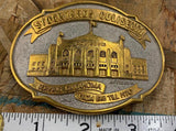 Stockyards Coliseum in Oklahoma City Belt Buckle 1918-1970 Rodeo Show Arena Vtg