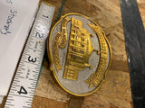 Stockyards Coliseum in Oklahoma City Belt Buckle 1918-1970 Rodeo Show Arena Vtg