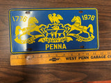 Vintage Original Rare 1976 Pennsylvania Bicentennial License Plate Man Cave
