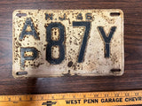 Vintage Original 1946 New Jersey License Plate 87Y Man Cave