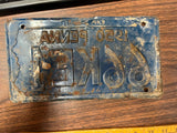 Vintage Original 1950 Pennsylvania License Plate 66KE1 Man Cave