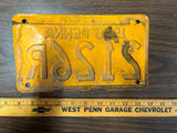 Vintage Original 1955 Pennsylvania License Plate 2126R Man Cave