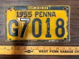 Vintage Original 1955 Pennsylvania License Plate G7018 Man Cave