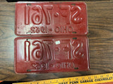 Vintage Original 1962 Ohio License Plate SF-761 Pair Of 2 Man Cave