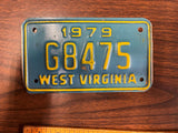 Vintage Original 1979 West Virginia Motorcycle License Plate G8475
