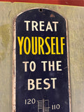 Original 1941 Porcelain Chew Mail Pouch Tobacco Advertising Thermometer Sign