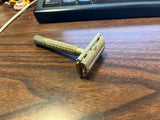 Vtg Gillette Flair Tip Safety Razor Shaving Grooming 50's TTO Twist to open tool