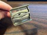 Vtg Gillette Flair Tip Safety Razor Shaving Grooming 50's TTO Twist to open tool