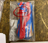 NOS vtg Hunt Wilde bicycle Handlebar Streamers Schwinn Elgin Concord Red White B