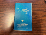 Vintage 1982 Chevrolet Citation Owners & Drivers Manual OEM Factory
