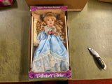 Vintage Collectors Choice Genuine Fine Bisque Porcelain Doll Blue Dress