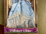 Vintage Collectors Choice Genuine Fine Bisque Porcelain Doll Blue Dress
