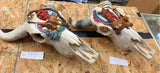 pair Longhorn Skull Hand painted Western Steer Native INdian Buffalo Winchester