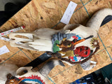 pair Longhorn Skull Hand painted Western Steer Native INdian Buffalo Winchester