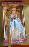 Vintage Collectors Choice Genuine Fine Bisque Porcelain Doll Blue Dress