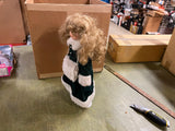 VTG 16" Heritage Mint Porcelain Doll Wearing Green Coat White Fur