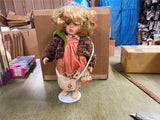 VTG 16" Heritage Mint Porcelain Doll Wearing Pink Dress Curly Hair