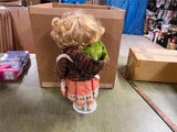 VTG 16" Heritage Mint Porcelain Doll Wearing Pink Dress Curly Hair