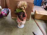 VTG 16" Heritage Mint Porcelain Doll Wearing Pink Dress Curly Hair