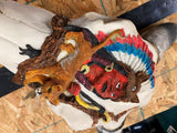 pair Longhorn Skull Hand painted Western Steer Native INdian Buffalo Winchester