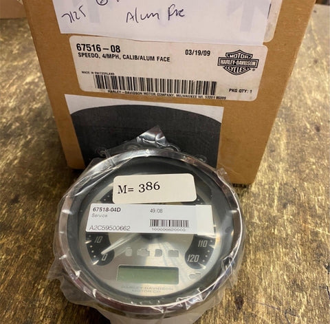 OEM Harley Davidson 4" Spun Aluminum Face MPH Speedometer CVO Ultra 67516-08