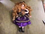 VTG 16" Collectable Memories Porcelain Doll Andrea Purple Dress