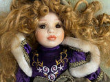 VTG 16" Collectable Memories Porcelain Doll Andrea Purple Dress