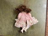 VTG 12" Collectable Memories Porcelain Doll Pink Dress Brooch
