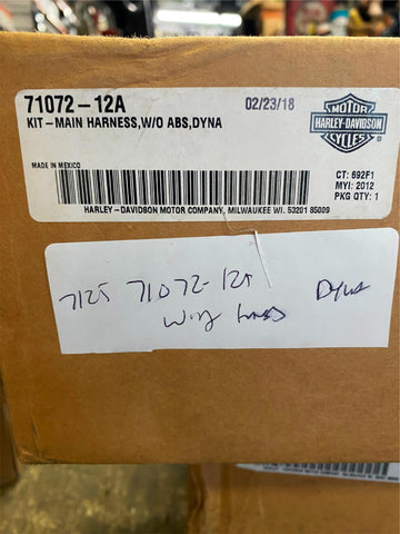 NEW OEM 2012-2017 HARLEY KIT-MAIN HARNESS SUPERGLIDE LOW RIDER DYNA 71072-12A