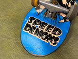 Speed Demons 39 Series Skateboard Complete w/ Trucks & Wheels Blue Skull