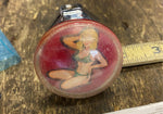 Vtg 50’s Hot Girl steering wheel spinner suicide knob Hot Rod Tractor Red Auto T
