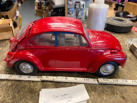 Vtg Jim Beam VW Bug Volkswagen Decanter toy 70's 14" long collectible Beetle!